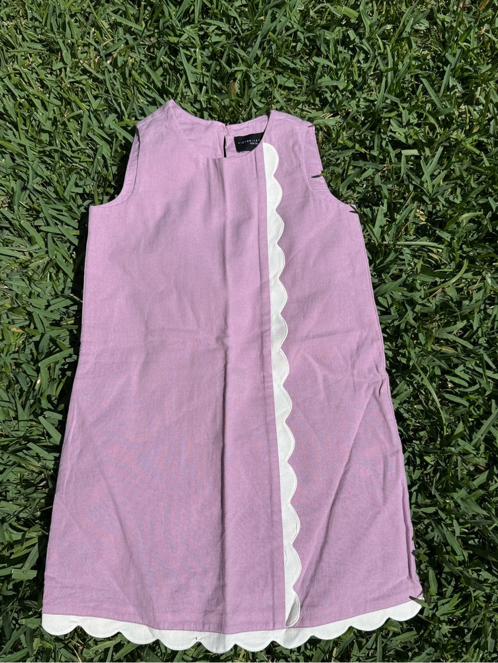 Victoria Beckham for Target Lavender Sleeveless Dress with White Scallop Trim